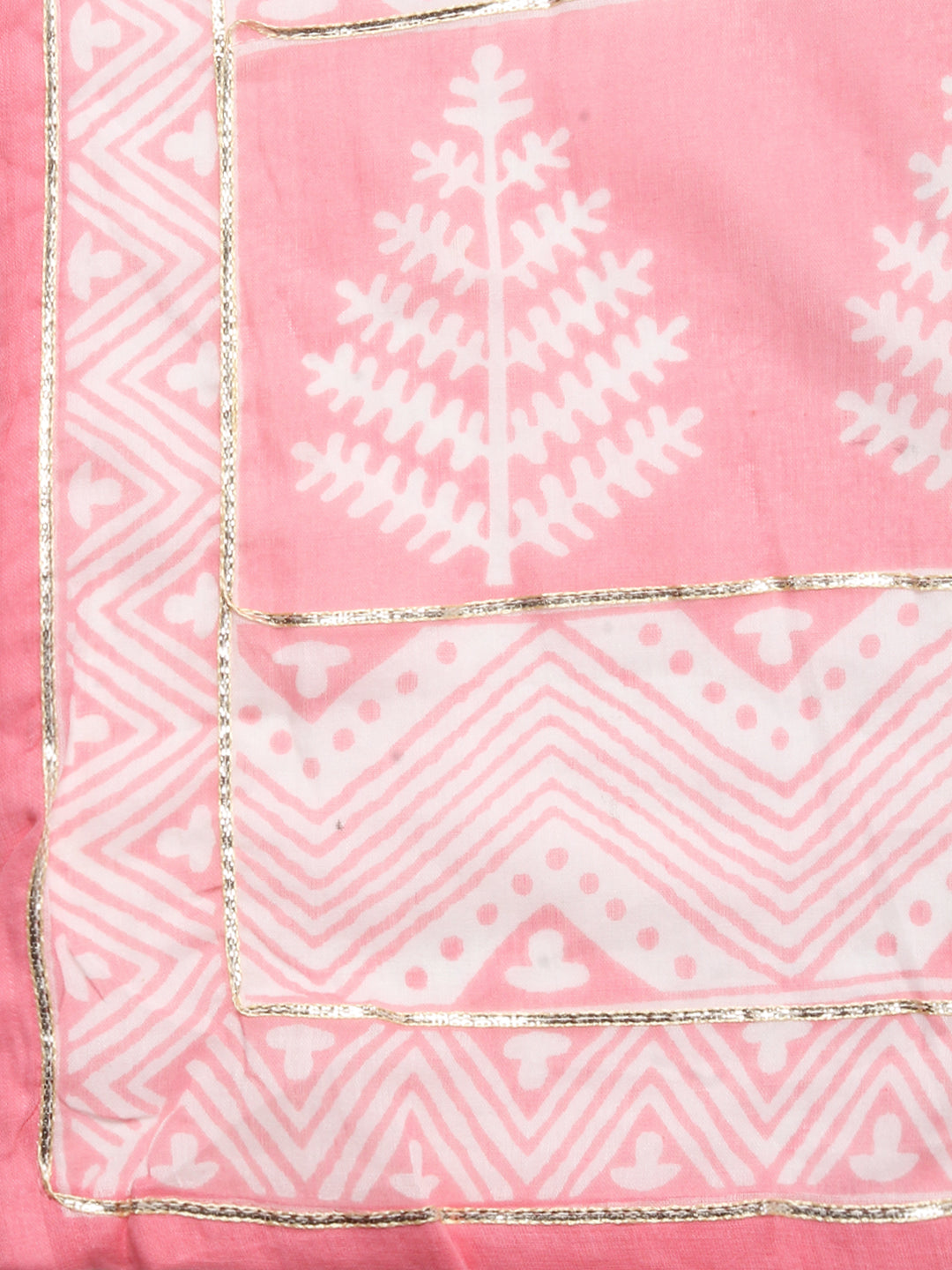 Floral Printed & Embroidered Straight Kurta with Pants & Dupatta - Pink