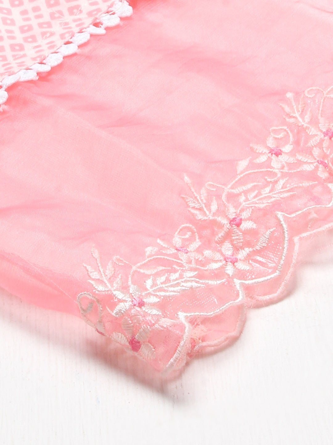 Floral Printed & Embroidered Straight Kurta with Pants & Dupatta - Pink
