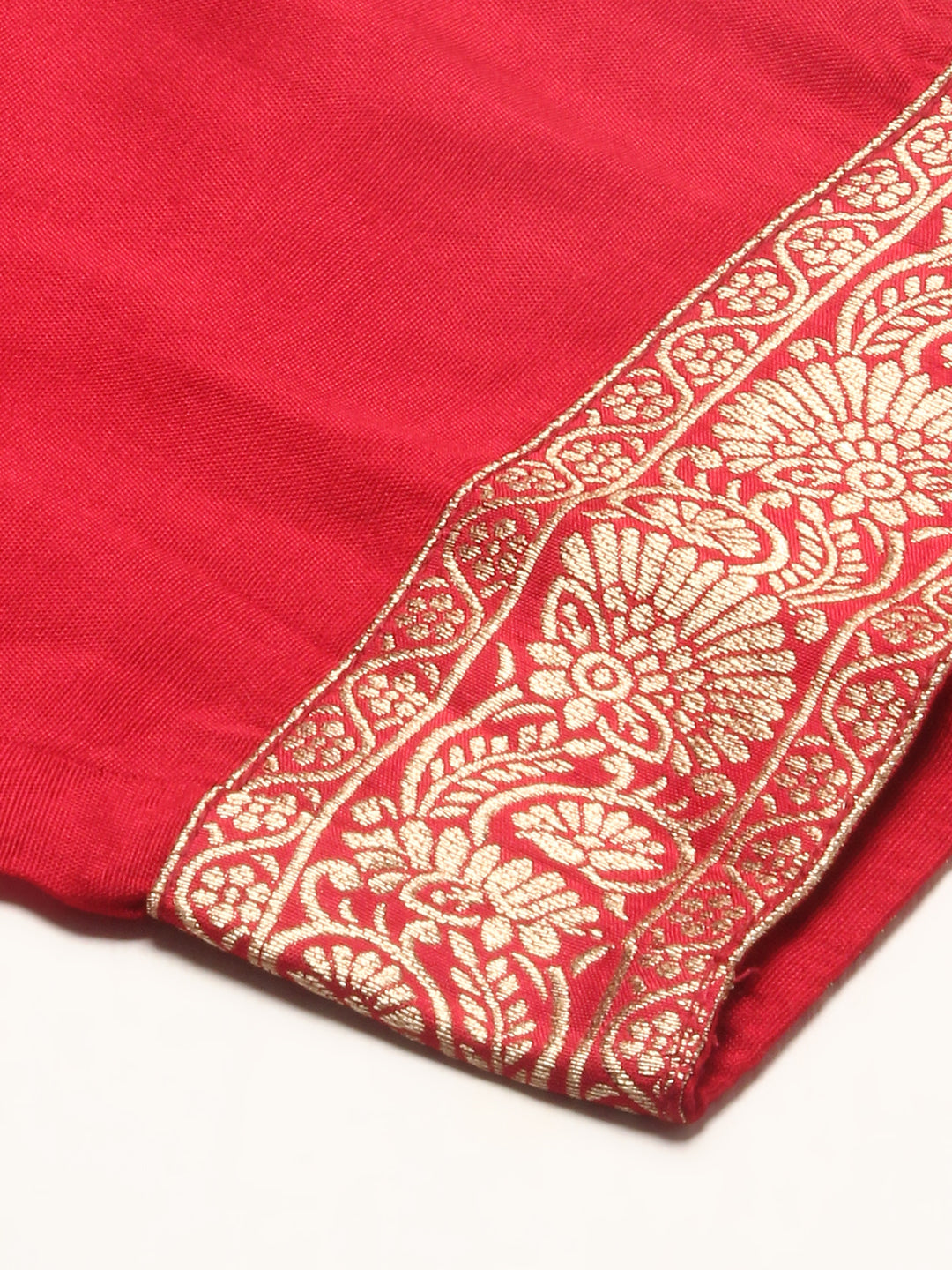 Ethnic Woven & Hand Embroidered Kurta with Pants & Dupatta - Maroon
