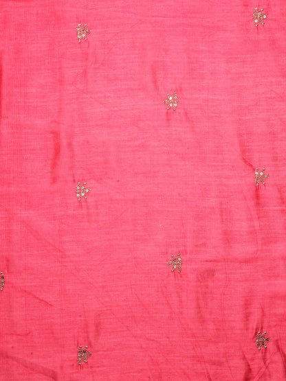 Floral Printed & Embroidered Kurta with Pants & Dupatta - Pink