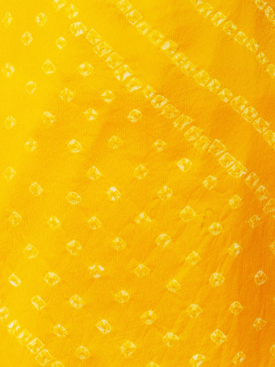 Bandhani Printed & Embroidered Straight Kurta with Pant & Dupatta - Yellow