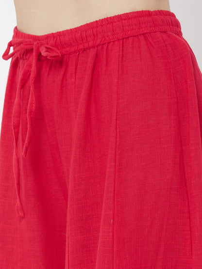Bandhani printed Kurta, solid palazzo with mask - Pink